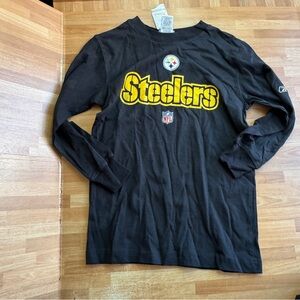 Pittsburgh Steelers NFL Reebok, cotton, black, long sleeve top, size 8 NWT